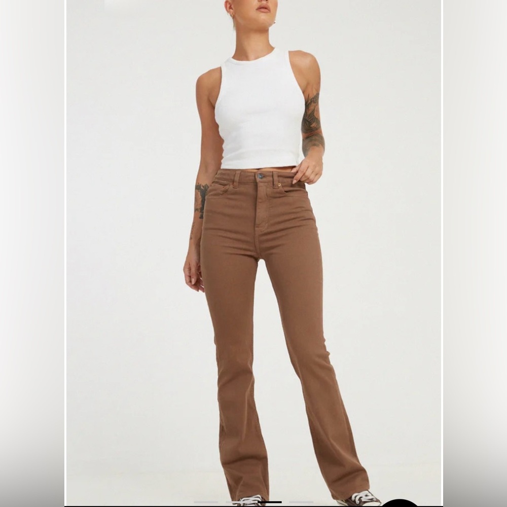 Motel Rocks Brown High Rise Straight Leg Jeans Size Small
